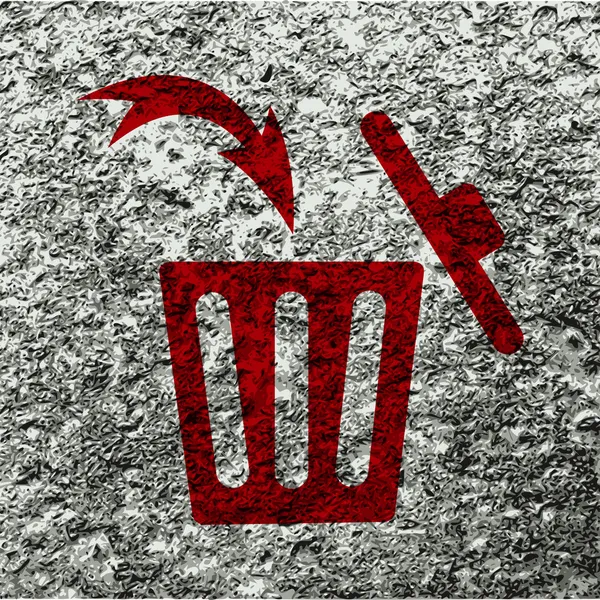 Lixo bin ícone Plano com fundo abstrato — Fotografia de Stock