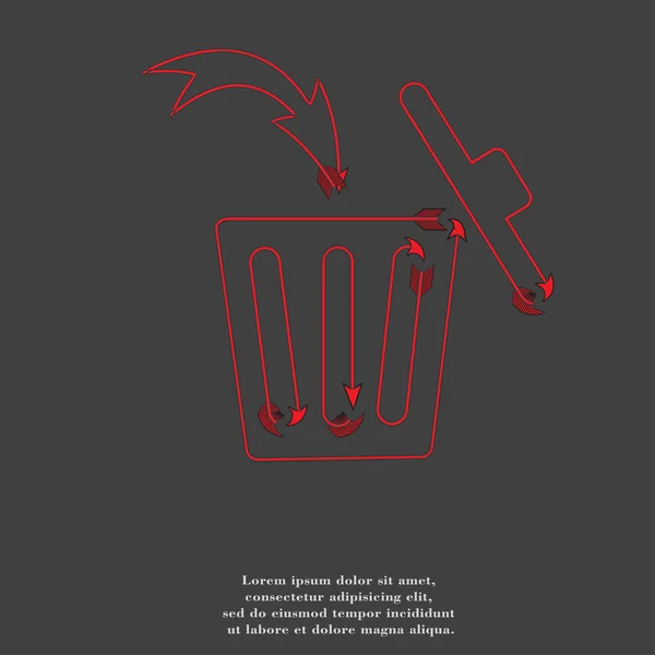Lixo bin ícone Plano com fundo abstrato — Fotografia de Stock