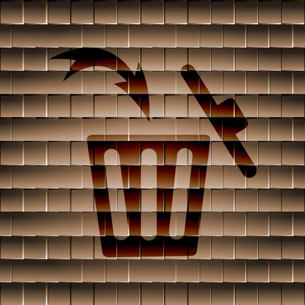 Trash bin icon Flat with abstract background — Stock Photo, Image