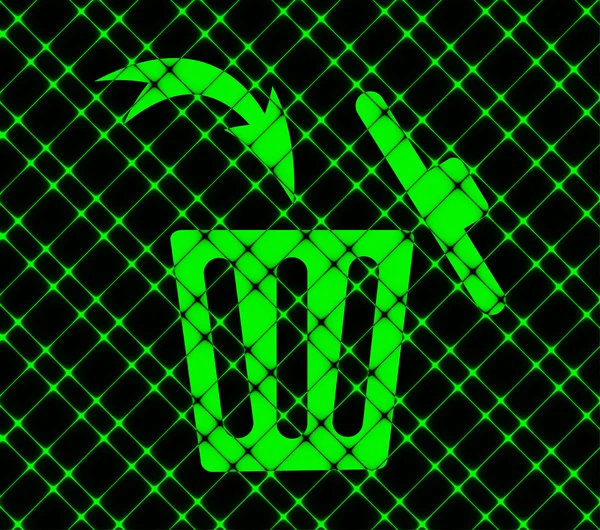 Trash bin icon Flat with abstract background — Stock Photo, Image