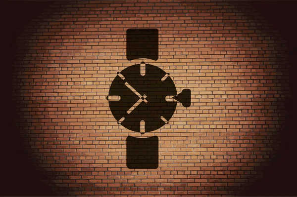 Mira, reloj. icono Piso con fondo abstracto — Foto de Stock