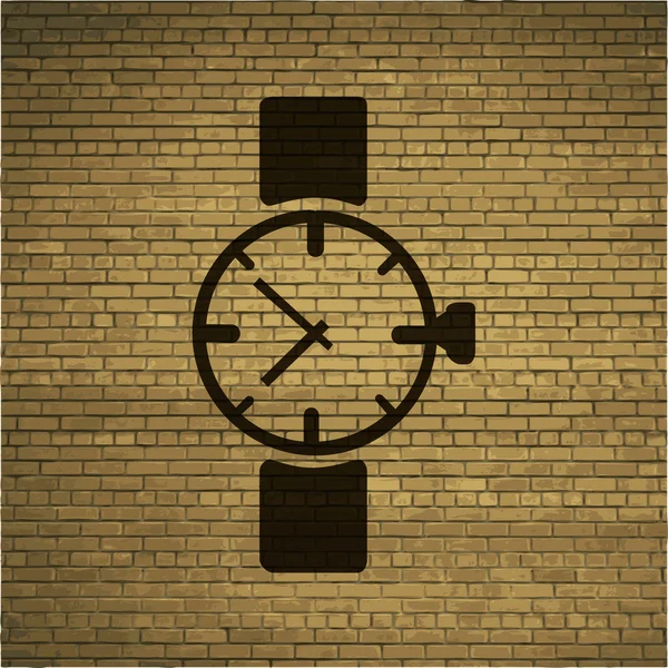 Watch, klok. pictogram plat met abstracte achtergrond — Stockfoto