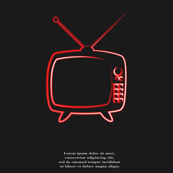 Retro tv. ikona płaski streszczenie tło — Zdjęcie stockowe