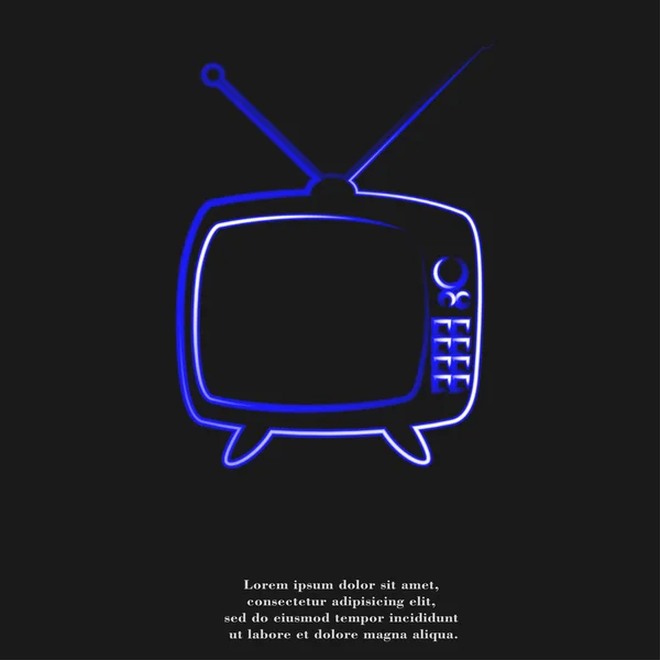 Ретро телевізор. значок Плоский з абстрактним тлом — стокове фото