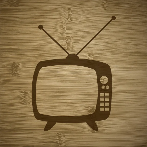 Ретро телевізор. значок Плоский з абстрактним тлом — стокове фото