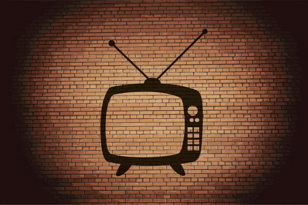 Retro tv. icono Piso con fondo abstracto —  Fotos de Stock