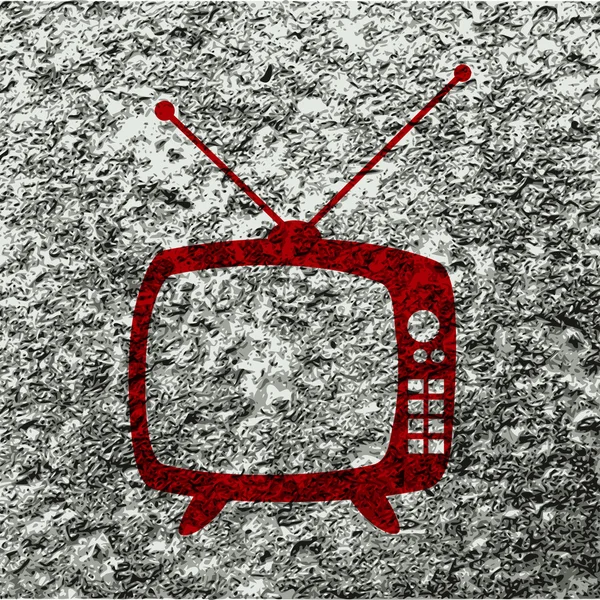 Retro tv. icono Piso con fondo abstracto —  Fotos de Stock