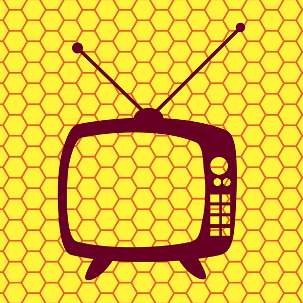 Retro tv. icon Flat with abstract background — Stock Photo, Image