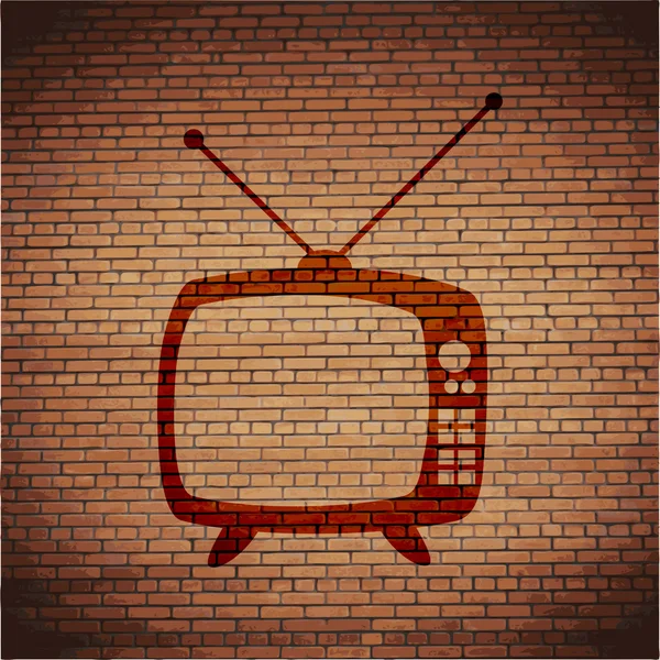 Retro tv. icono Piso con fondo abstracto — Foto de Stock