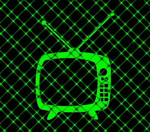Retro tv. icono Piso con fondo abstracto —  Fotos de Stock