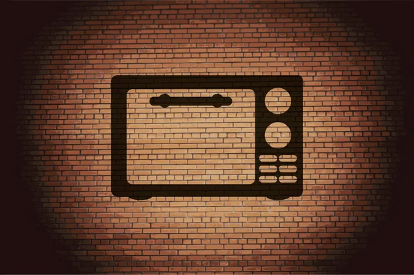 전자 레인지 아이콘입니다. 평면 추상 배경으로 주방 장비 — 스톡 사진