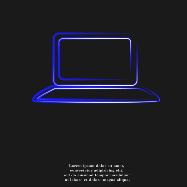 Laptop, laptop pictogram plat met abstracte achtergrond — Stockfoto