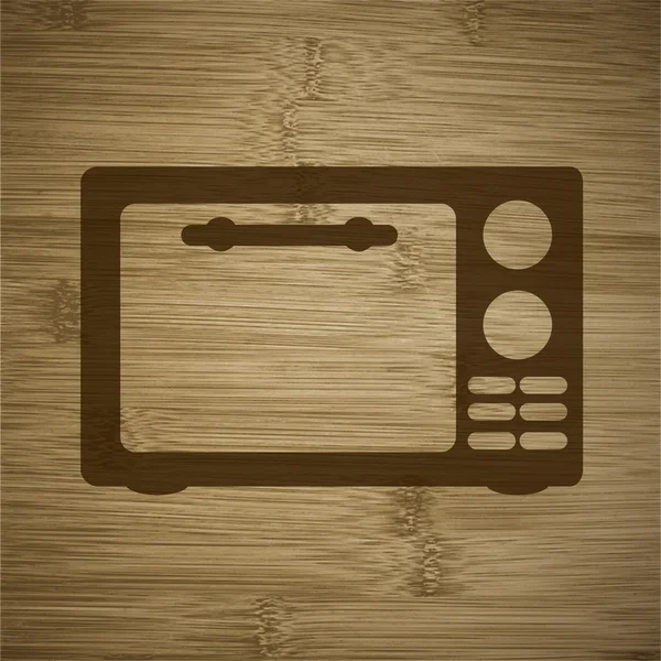 電子レンジのアイコン。抽象的な背景で平らな厨房機器 — ストック写真