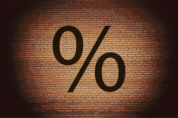 Prozent-Symbol flach mit abstraktem Hintergrund — Stockfoto