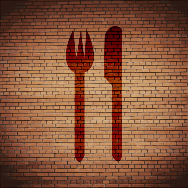 Crossed fork over knife icon Flat with abstract background — Stock Photo, Image