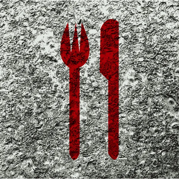 Crossed fork over knife icon Flat with abstract background — Stock Photo, Image