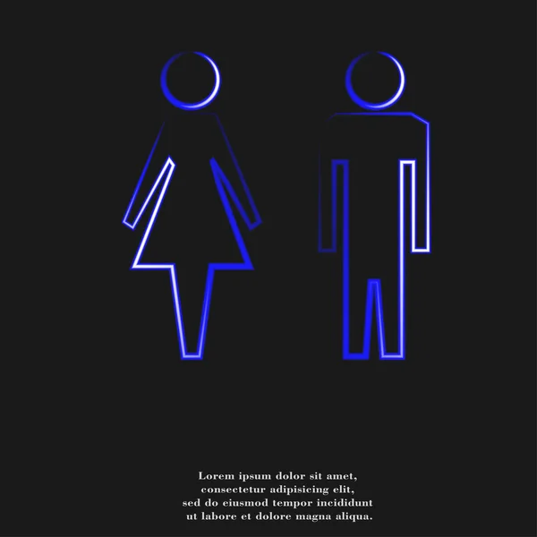Man and woman icon. Flat with abstract background — Stock Photo, Image