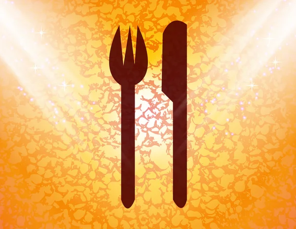 Crossed fork over knife icon Flat with abstract background — Stock Photo, Image