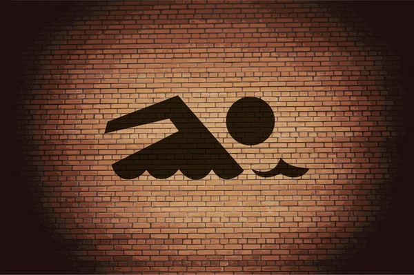 Icono de natación Piso con fondo abstracto —  Fotos de Stock
