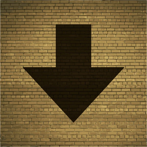 Abajo Icono de flecha Plano con fondo abstracto — Foto de Stock