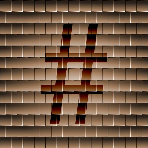 Hashtag Sprachsymbol flach mit abstraktem Hintergrund — Stockfoto