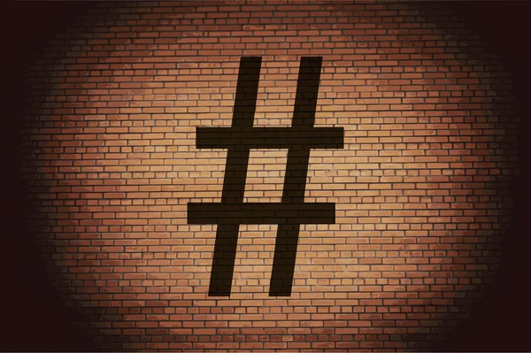 Hashtag Ícone de fala Flat com fundo abstrato — Fotografia de Stock