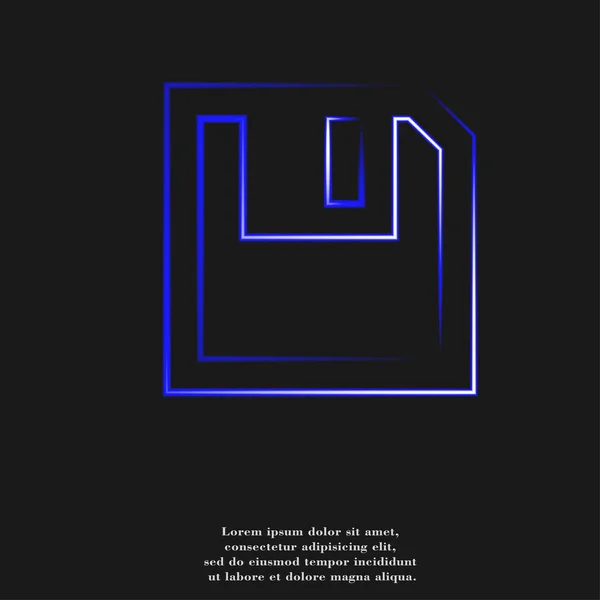 Diskettensymbol flach mit abstraktem Hintergrund — Stockfoto