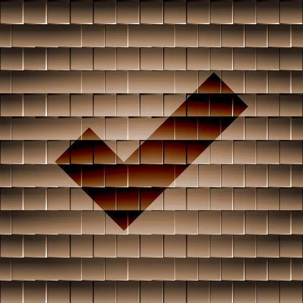Häkchen-Symbol flach mit abstraktem Hintergrund — Stockfoto
