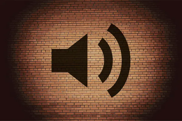 Lautsprecher-Symbol flach mit abstraktem Hintergrund — Stockfoto