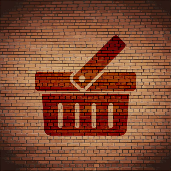 Shopping basket icon Flat with abstract background — Stock Photo, Image