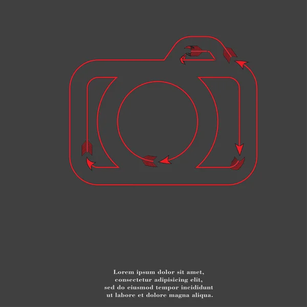 Ikona kamery s abstraktní pozadí — Stock fotografie