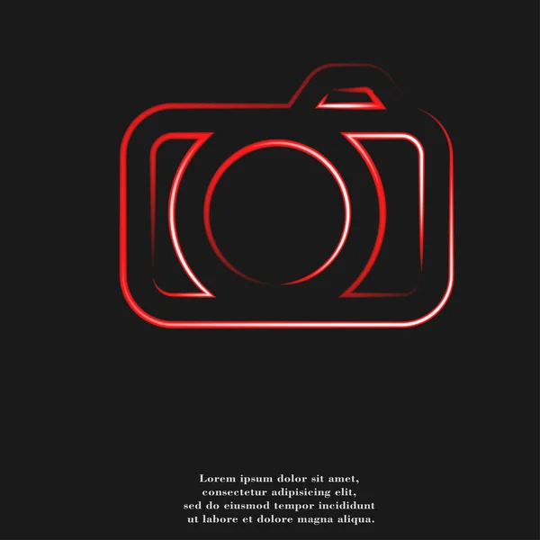 Ikona aparatu fotograficznego płaskie z streszczenie tło — Zdjęcie stockowe