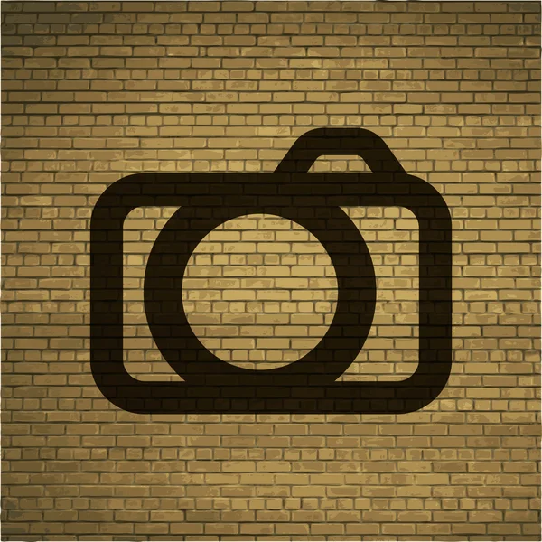 Camerasymbool plat met abstracte achtergrond — Stockfoto