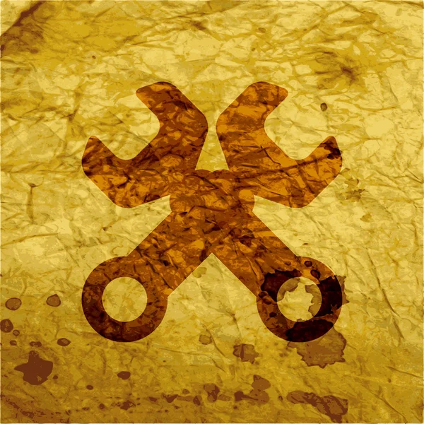 Schraubenschlüssel-Symbol flach mit abstraktem Hintergrund — Stockfoto
