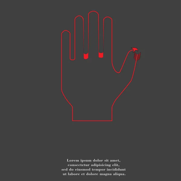 Stop. ruku. plochý design ikony s abstraktní pozadí — Stock fotografie