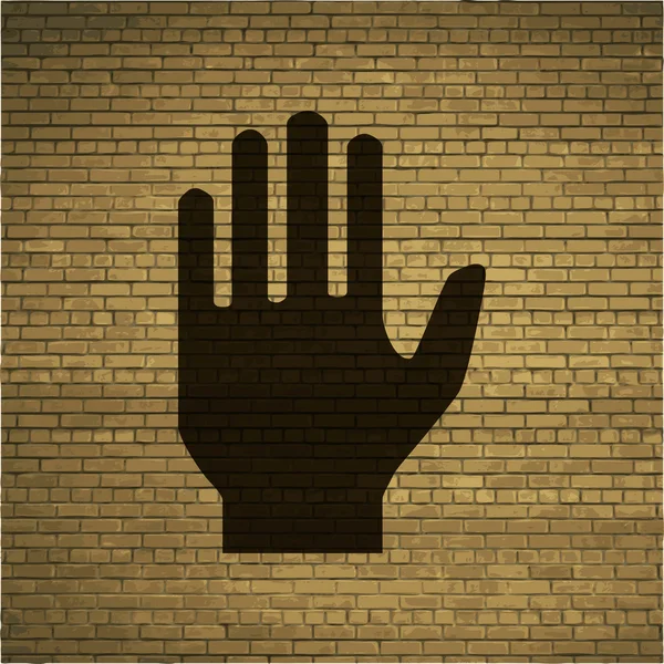 Stop. hand. pictogram platte ontwerp met abstracte achtergrond — Stockfoto