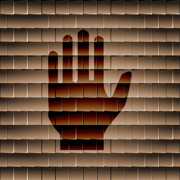 Halt. Hand. Symbol flaches Design mit abstraktem Hintergrund — Stockfoto
