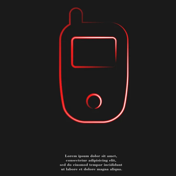 Arka plan ile cep telefonu simgesini düz tasarım — Stok fotoğraf