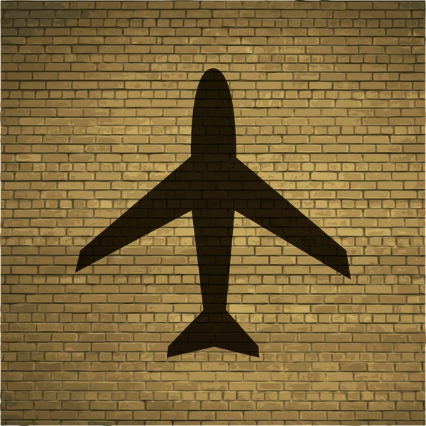 Vliegtuig pictogram platte ontwerp met abstracte achtergrond — Stockfoto