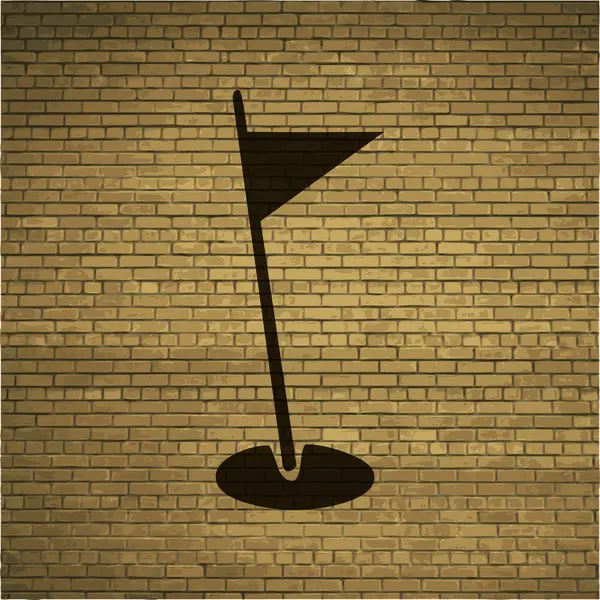 Icono de la bandera de golf diseño plano con fondo abstracto — Foto de Stock
