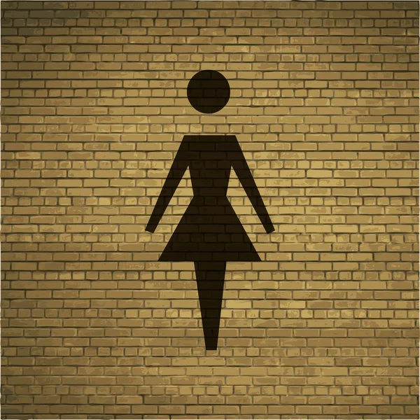 Woman restroom. Flat modern web button and space for your text. — Stock Photo, Image
