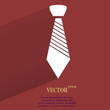 hipster kravat. alan metni ile uzun gölge düz modern web tuşuna