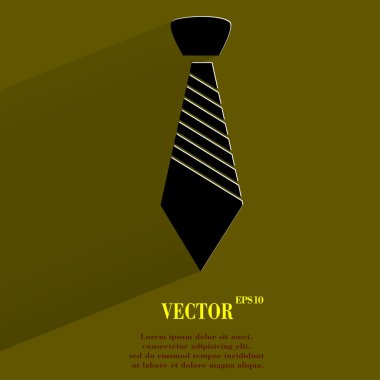 hipster kravat. alan metni ile uzun gölge düz modern web tuşuna