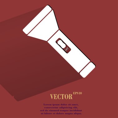 el feneri. alan metni ile uzun gölge düz modern web tuşuna.