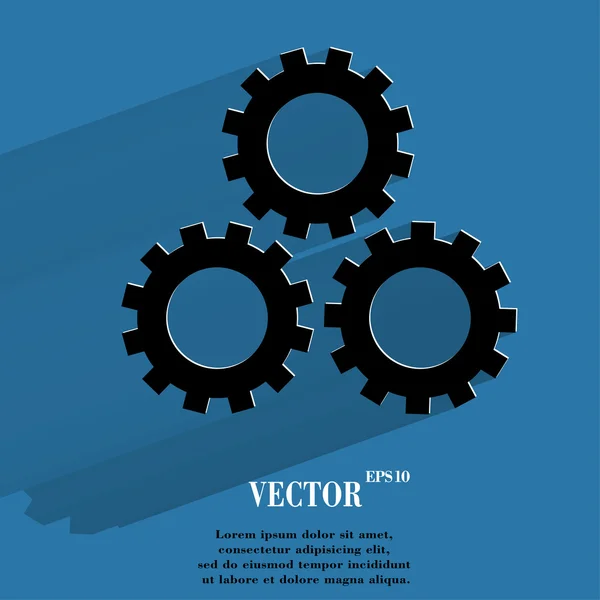 Settings Sign web icon, flat design — Stock Vector