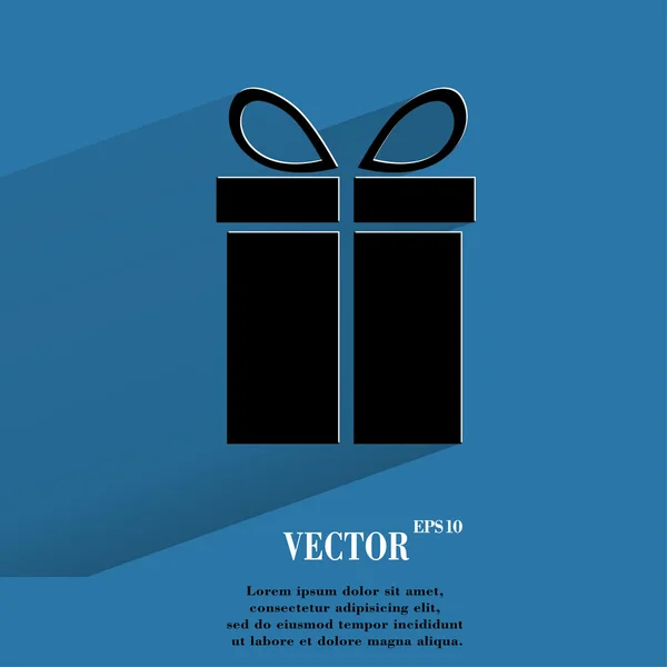 Icona web regalo, design piatto — Vettoriale Stock