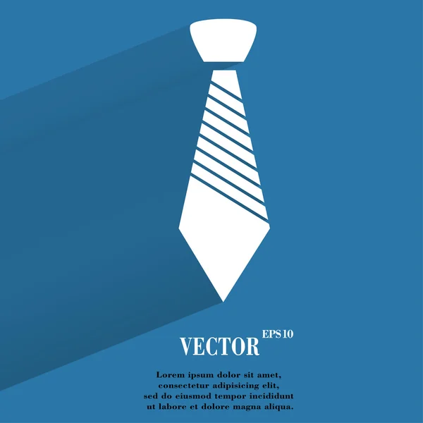 Hipster-Krawatte. flache moderne Web-Taste mit langem Schatten und Platz für Ihren Text — Stockvektor
