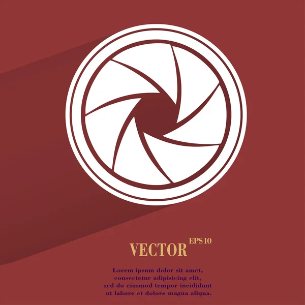 fotoğraf kamera diyafram. alan metni ile uzun gölge düz modern web tuşuna