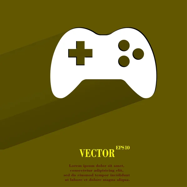 Joystick de jeu. Bouton web moderne plat avec ombre longue et espace pour votre texte . — Image vectorielle