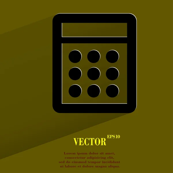 Calculadora. Botón web moderno plano con sombra larga y espacio para su texto . — Vector de stock